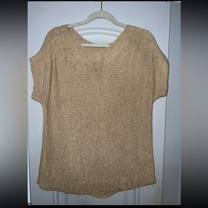 Large Cable & Gaige short sleeve knit sweater